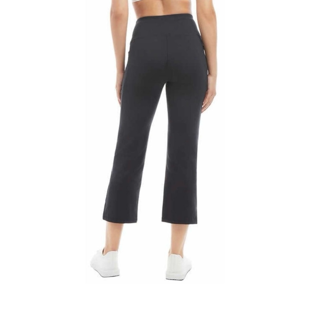 Jockey Ladies' Cropped Slit Flare Yoga Pants, Black XS